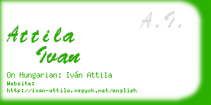 attila ivan business card